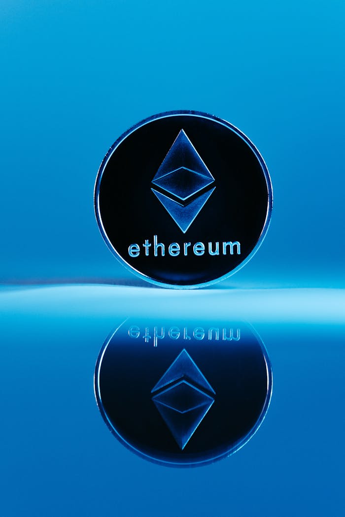 Close Up of Etheroum Crypto Currency Coin